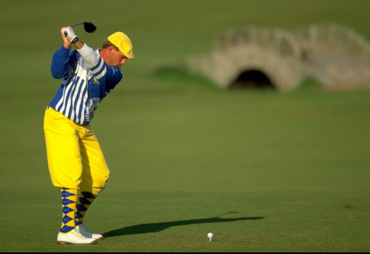 1990: Payne Stewart alla 18 dell'Old Course di St Andrews durante l'Open Championship