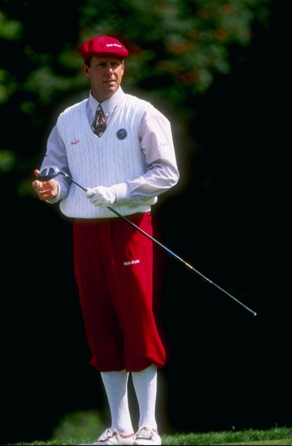 26 febbraio 1997: Payne Stewart nel corso del Los Angeles Nissan Open al Riviera Country Club