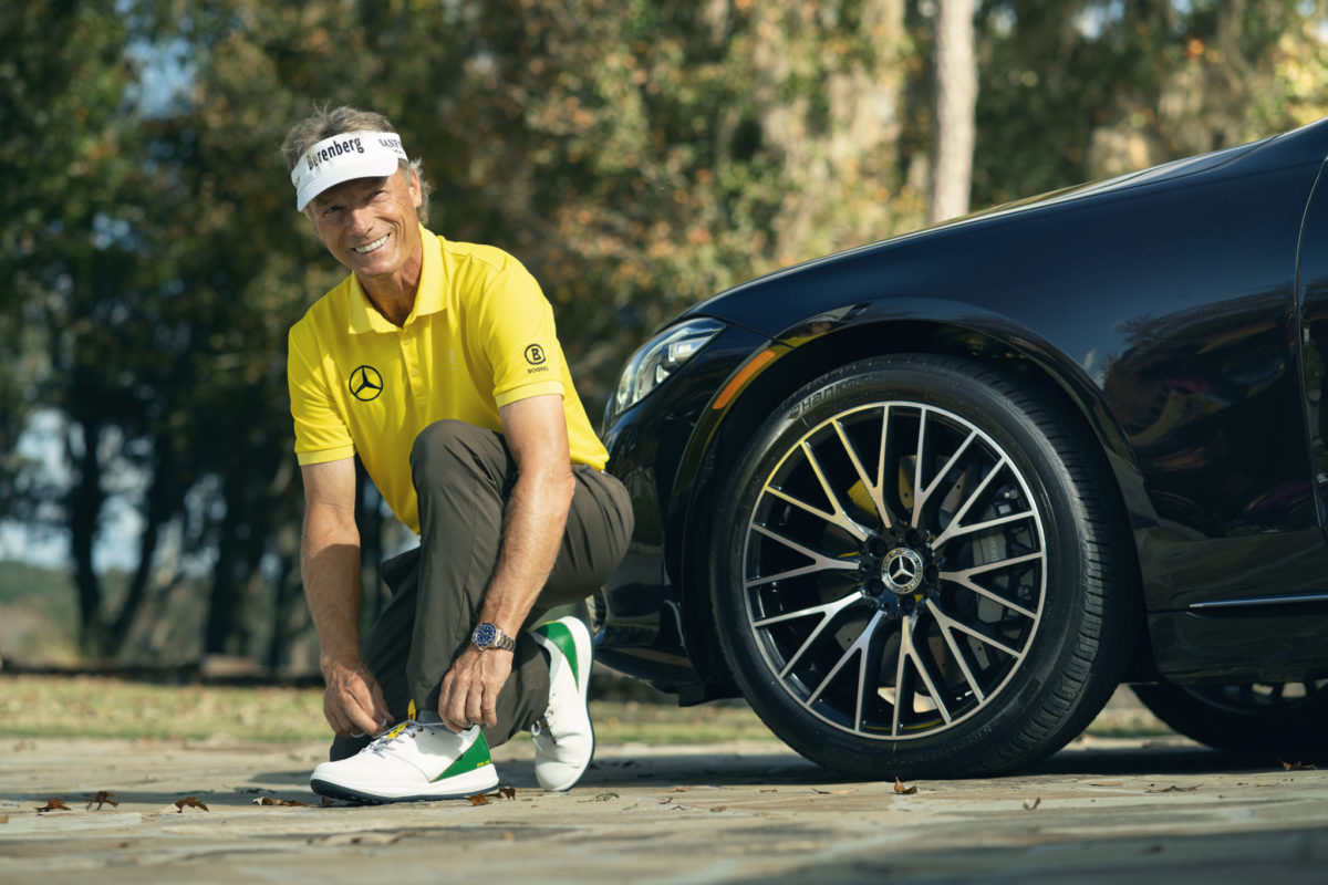 Bernhard Langer next to Mercedes-Benz S-Class 4 by Clint Davis_MB USA