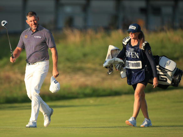 Lee e Helen Westwood durante il secondo giro all'Open Championship del Royal St George's (Photo by Oisin Keniry/Getty Images)