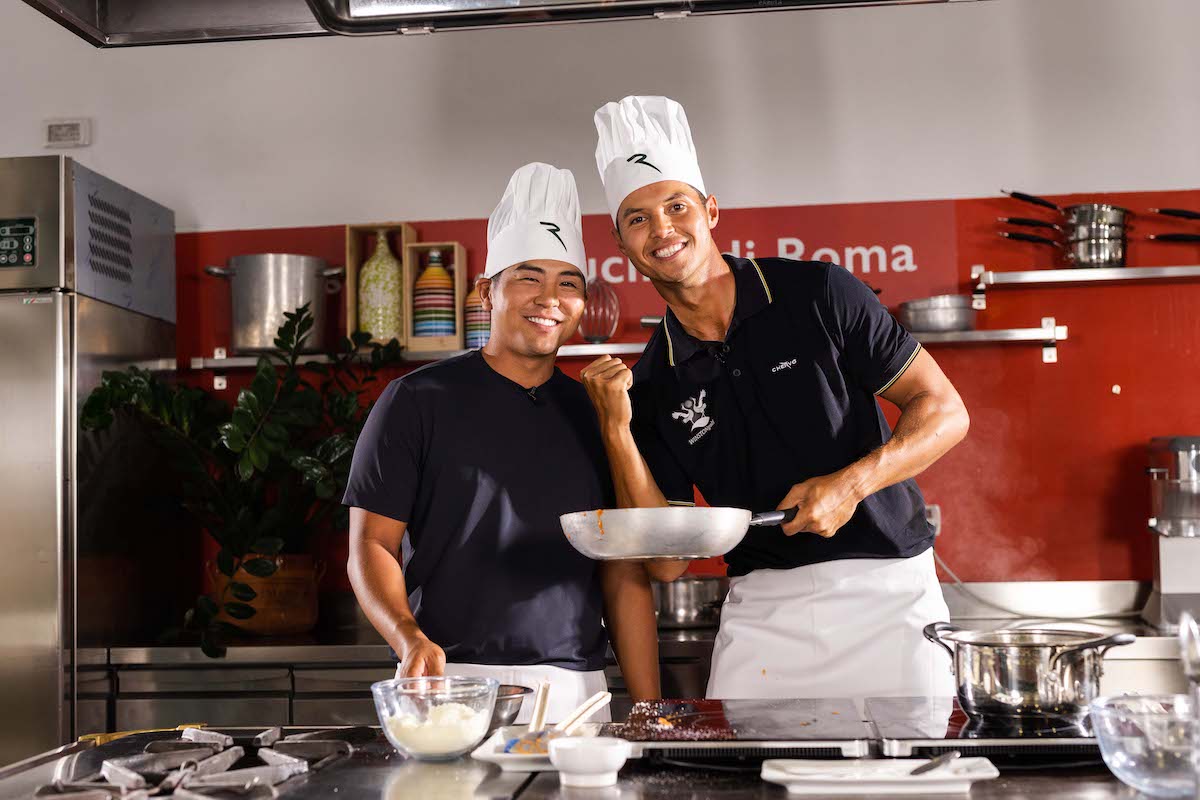 Veerman e Kitayama durante lo show cooking