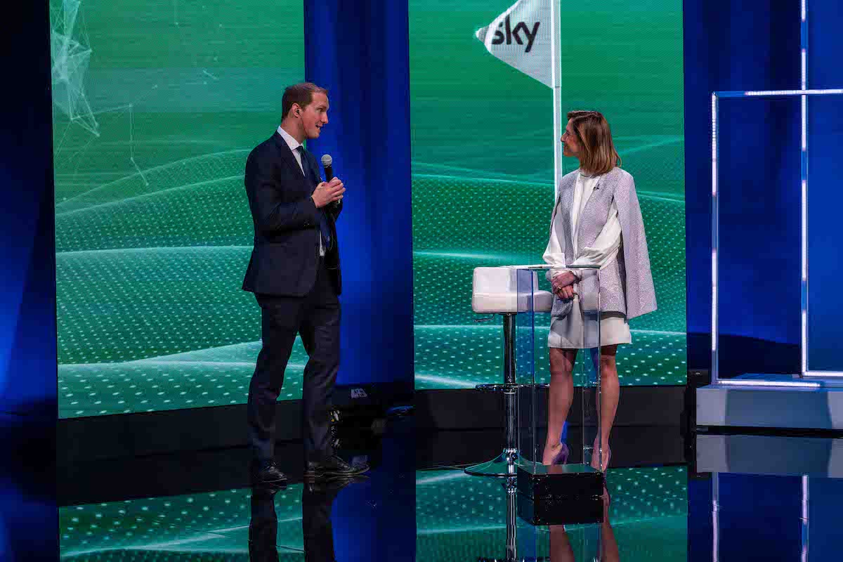 Richard Bunn, Managing Director DP World Tour e Francesca Piantanida, giornalista Sky Sport