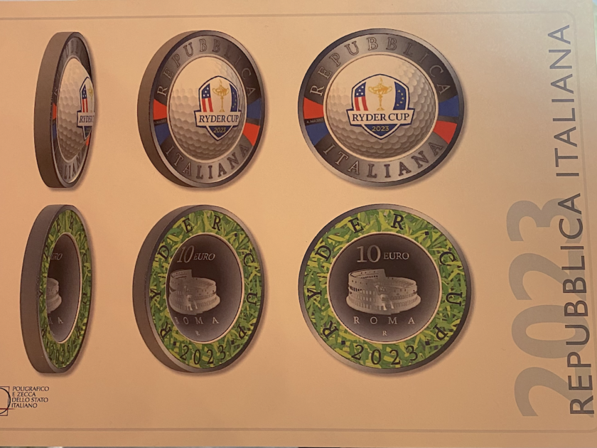Coniata la moneta dedicata alla Ryder Cup italiana