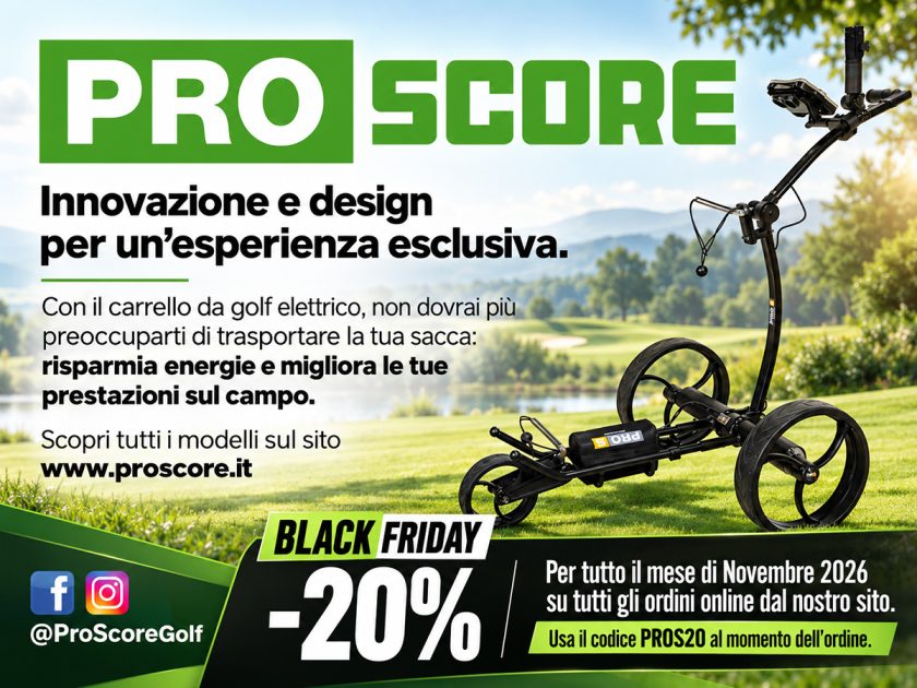 Black Friday ProScore: a novembre il golf conviene, con il 20% di sconto
